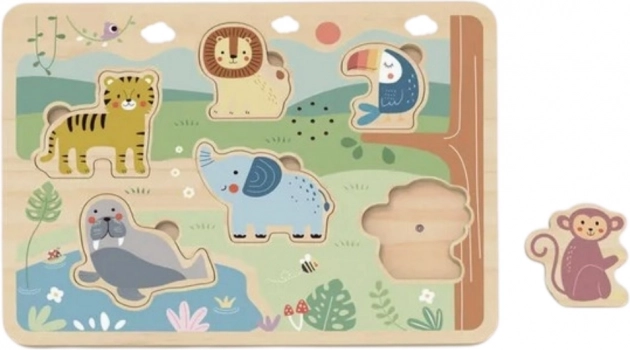 Tooky Toy Puzzle Interattivo in Legno Animali