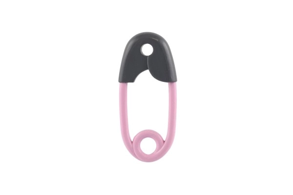 Sonaglio a forma di spillo in plastica 12cm grigio-rosa