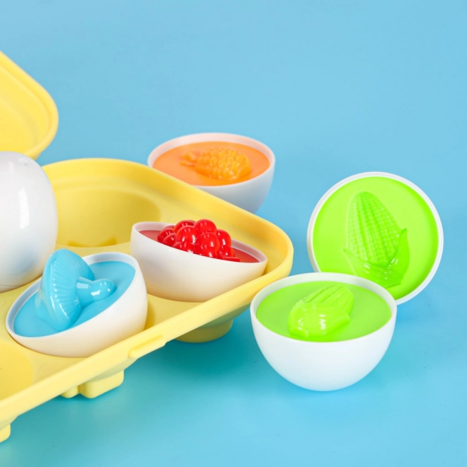 Giocattolo educativo per bambini Montessori - Riconoscimento delle forme e dei colori con uova