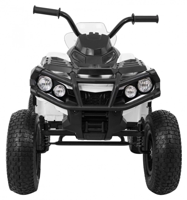 Batteria ATV Air Quad Bianco per Bambini + Ruote Gonfiabili + Radio MP3 + Avviamento Gratuito