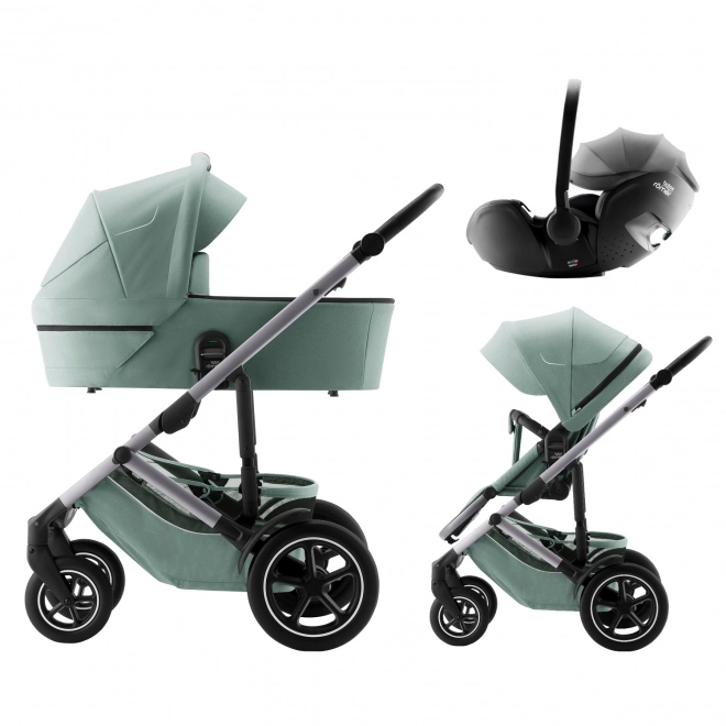 Set passeggino Smile 5Z con navicella e seggiolino Baby-Safe Pro Style, verde giada