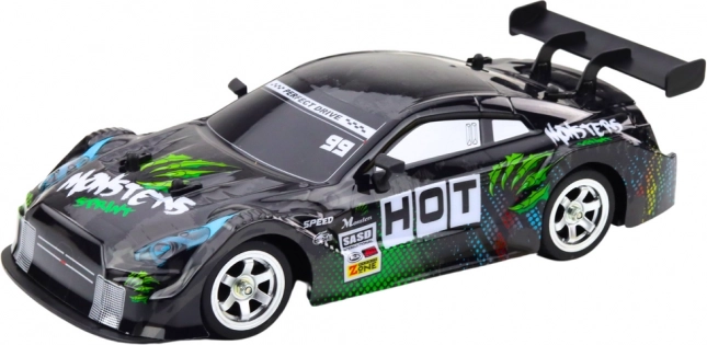 Auto da corsa RC per drift nero-verde 30 km/h 1:16