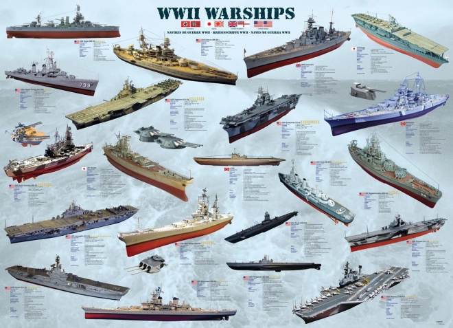 Eurographics puzzle navi da guerra della seconda guerra mondiale 1000 pezzi