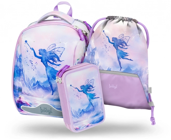 Set cartella scolastica, astuccio e sacchetto Shelly Fata