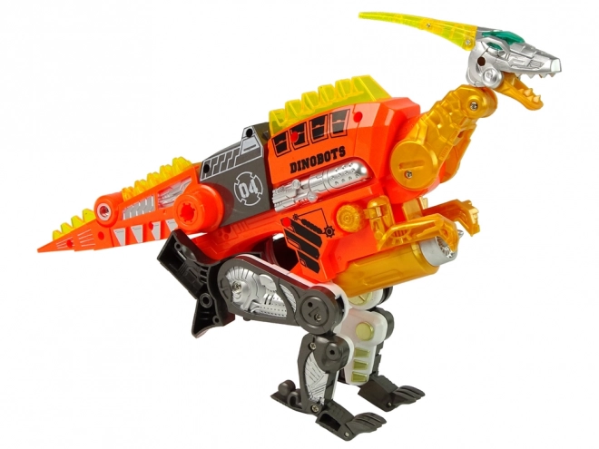 Dinobots trasformabile Velociraptor arancione con scudo