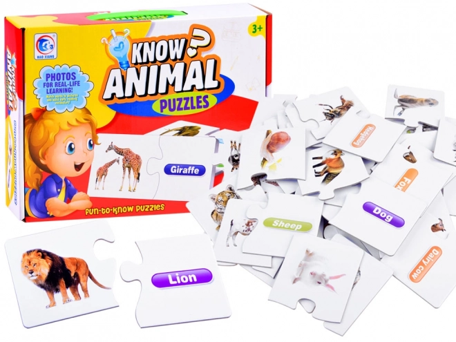 Puzzle educativi in inglese animali