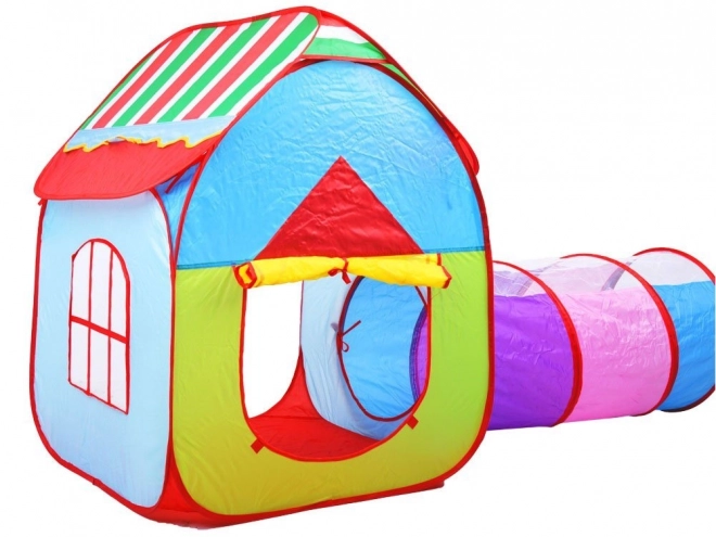 Gioco 3 in 1 con tunnel, casetta e piscina