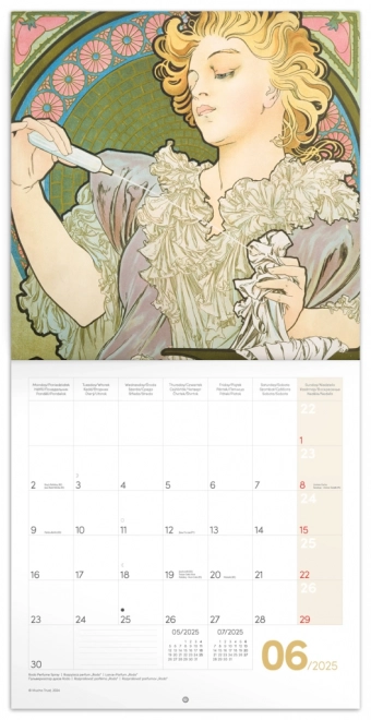 Calendario Notique con Note Alfons Mucha 2025