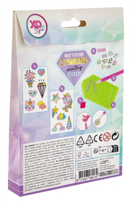 Sticker di pittura diamantata fantasia set 12 pezzi