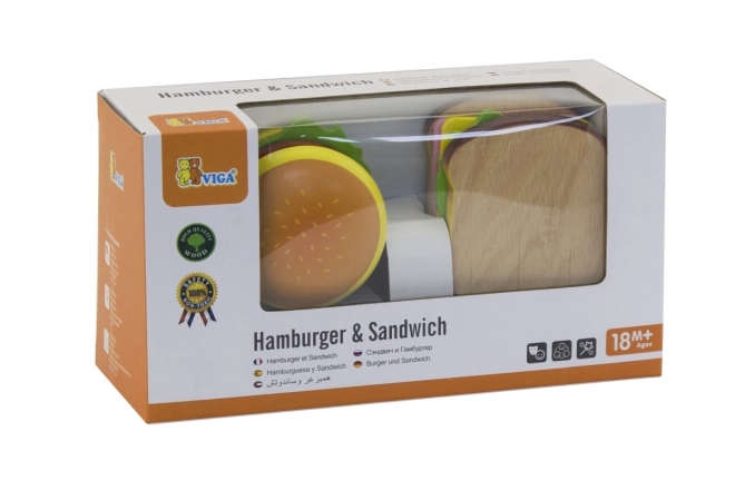 Hamburger e Panino in Legno