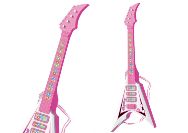 Chitarra elettrica rosa per bambini con luci