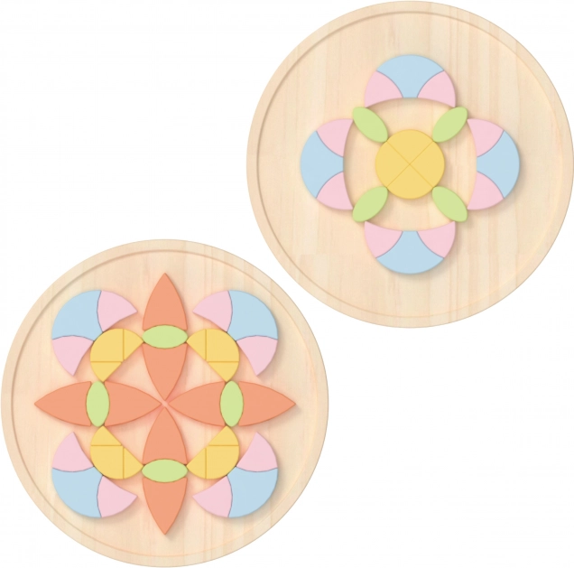 Mandala pastello Montessori mosaico di fiori