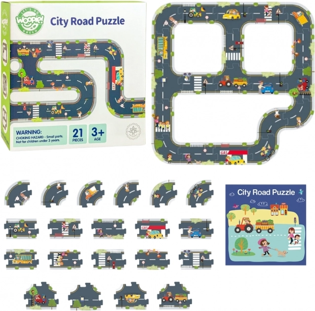 Woopie Green puzzle cittadine per bambini - Autodromo