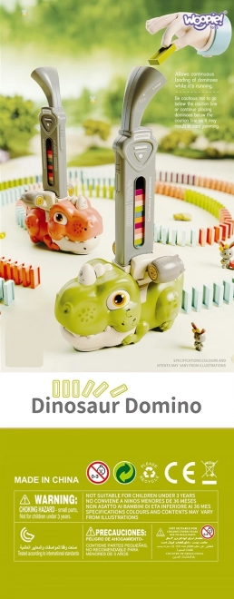 Trenino Elettrico con Blocchi Domino Dinosauro Verde