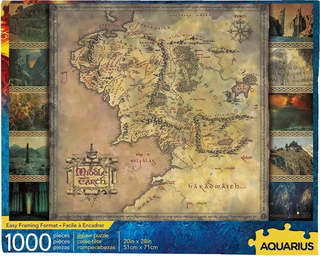 AQUARIUS Puzzle Il Signore degli Anelli: Mappa della Terra di Mezzo 1000 pezzi