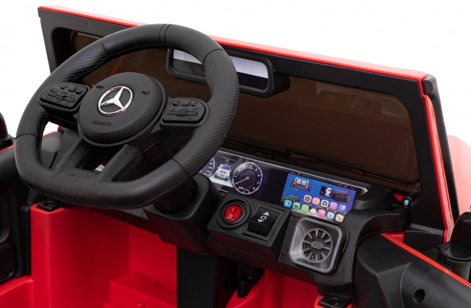 Mercedes AMG G63 per bambini Rosso + telecomando + MP3 LED + avvio lento + EVA + cinture