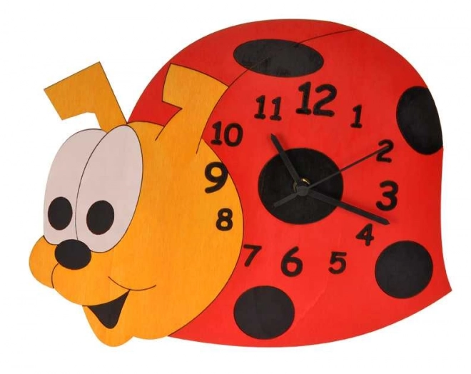 Orologio da Parete in Legno Coccinella per Bambini