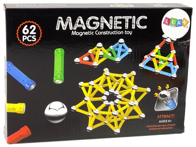 Costruzioni magnetiche con 62 pezzi