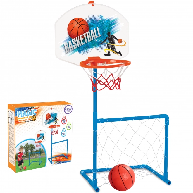 Set sportivo 2 in 1 basket e porta calcio con palla