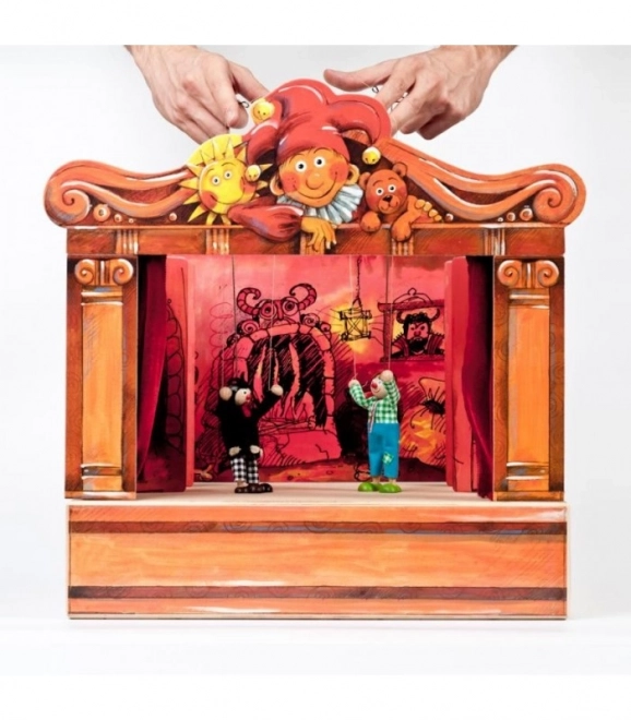 Teatro delle marionette in legno per bambini