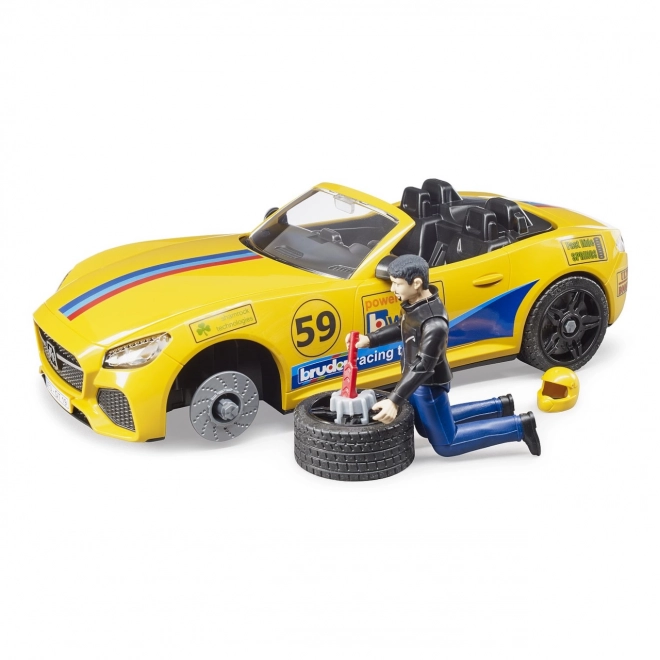 Bruder Auto Fuoristrada RAM con Macchina Sportiva e Figura