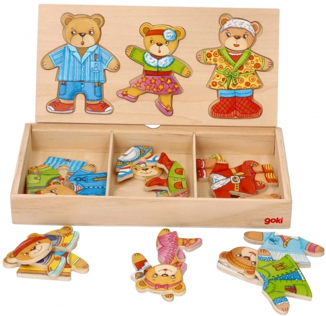 Famiglia di Orsi da Vestire - Puzzle in Legno