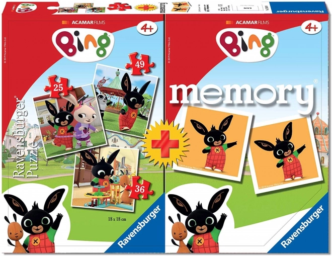 Puzzle Bing 3 in 1 con Pexeso di Ravensburger