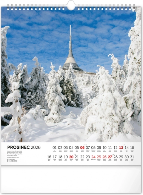 Calendario da parete Repubblica Ceca 2026
