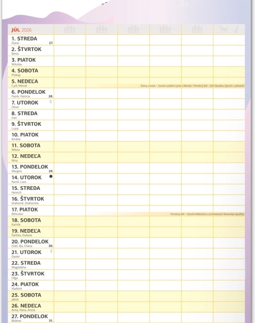 Calendario da parete Pianificatore familiare XXL 2026
