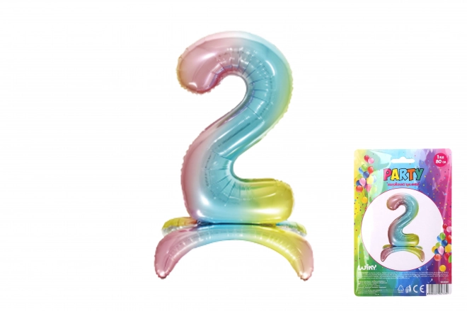 Palloncino gonfiabile numero 2 arcobaleno