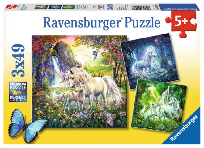 Puzzle Magnifici Unicorni 3x49 pezzi