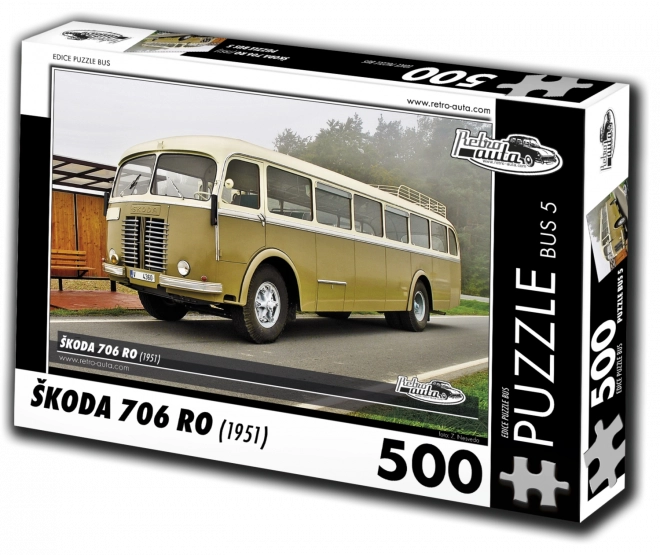 Puzzle Retro Auto Autobus Škoda 706 RO 1951 500 Pezzi