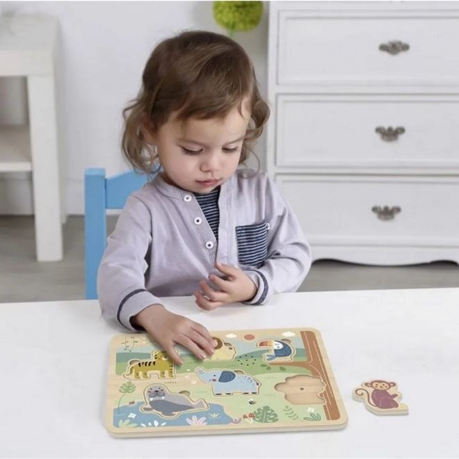 Tooky Toy Puzzle Interattivo in Legno Animali