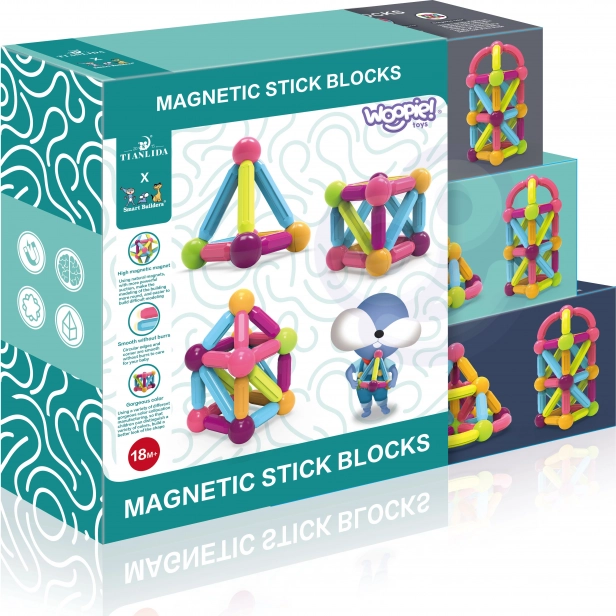 Woopie set di costruzioni magnetiche educative grandi 28 pezzi