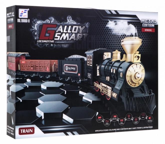 Grande Treno con Funzione Fumo per Bambini 5+ Pista da Assemblare + Treno con Vagoni