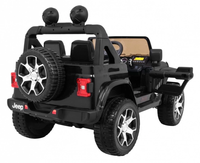 Jeep Wrangler Rubicon a batteria per bambini nera + telecomando + MP3 LED radio + ruote in EVA