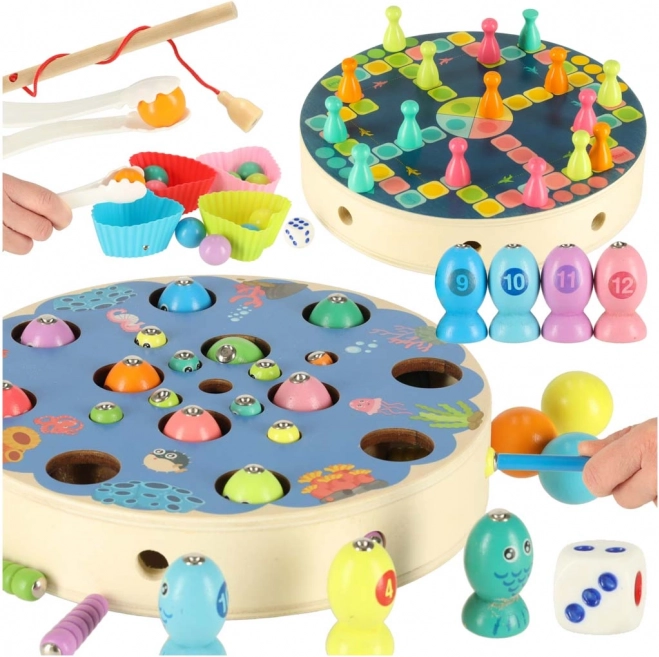 Gioco Montessori pesca di pesciolini e bruchi – set di abilità per tutta la famiglia