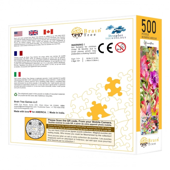 Puzzle Brain Tree fiori e farfalle 500 pezzi