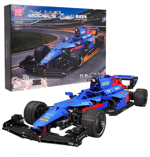 Bolid da costruzione F1 blu