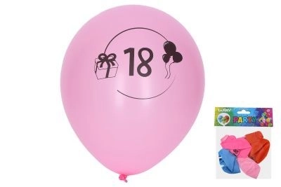 Palloncini 30 cm con numero 18 - Set da 5 pezzi