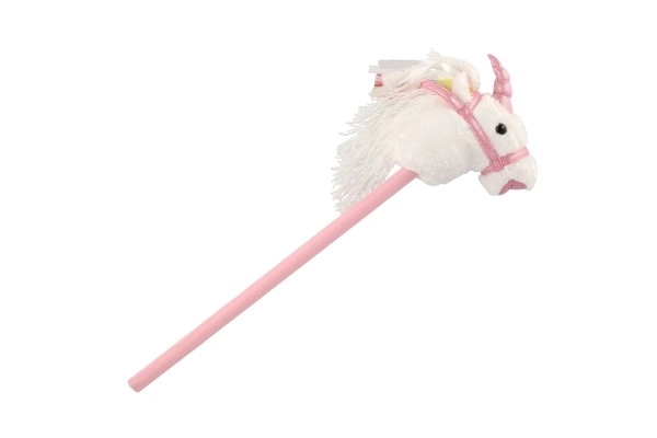 Unicorno su bastone con suoni 80 cm bianco