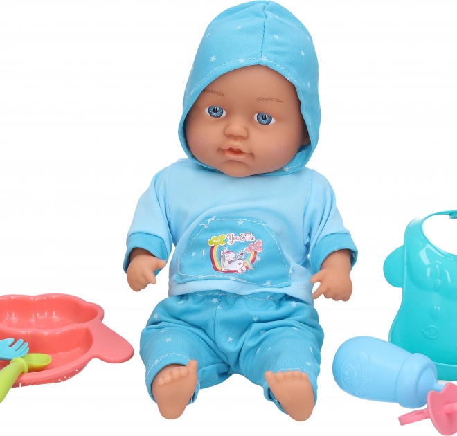Bambola morbida con accessori e effetti sonori 30 cm