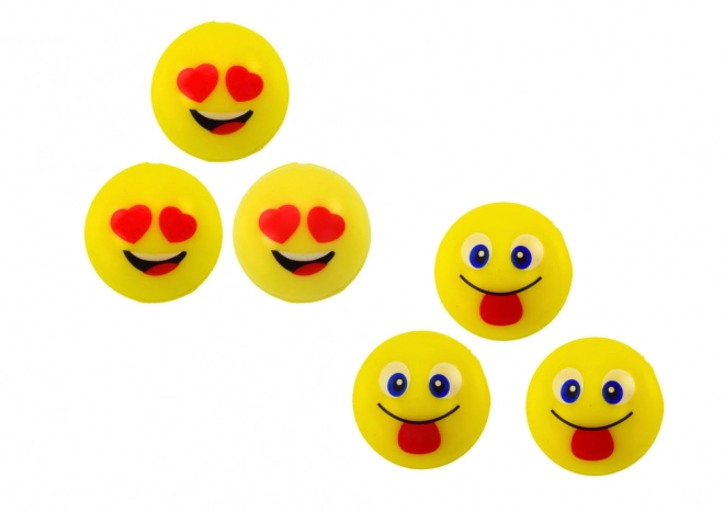 Set di palline rimbalzanti Emoji gialle - 6 pezzi