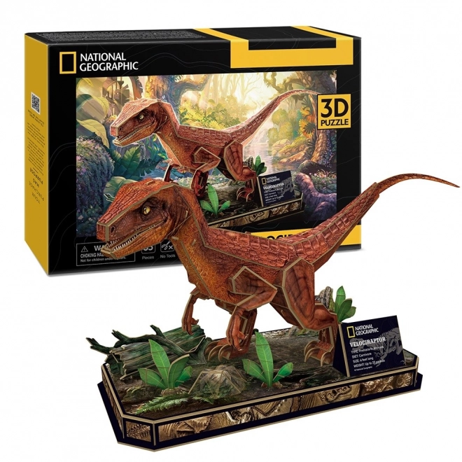 Puzzle 3D National Geographic - Velociraptor