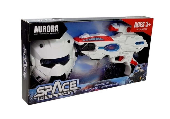 Pistola laser spaziale con maschera