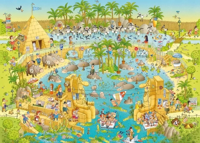 Puzzle HEYE Zoo Pazza: Esposizione del Nilo 1000 Pezzi