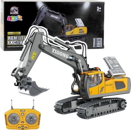 Escavatore cingolato RC 1:20, 11 canali, giallo