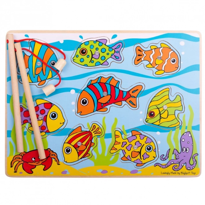 Gioco di pesca in legno Bigjigs Toys