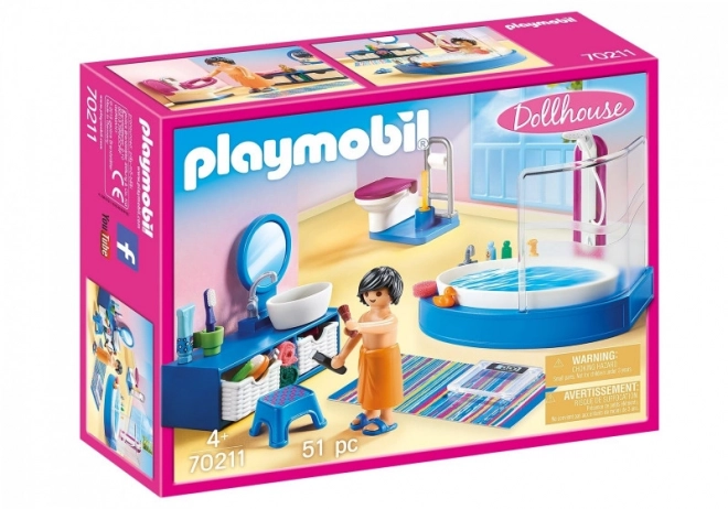 Set di figure Dollhouse bagno con vasca