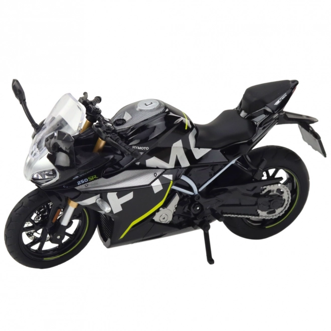 Moto sportiva in metallo con luci e suoni nero 1:12